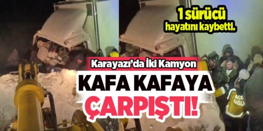 Erzurum'da iki kamyonet çarpıştı: 1 Sürücü öldü