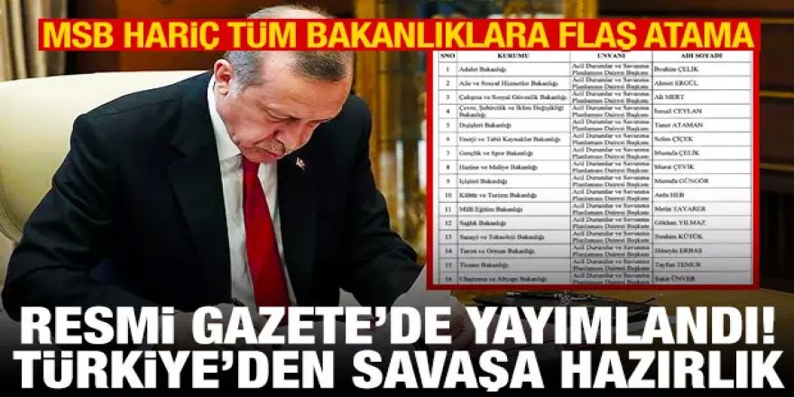 Türkiye'den savaşa ve afete hazırlık!