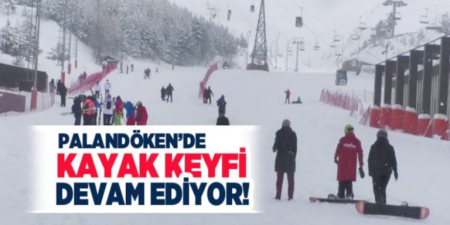 Palandöken'de Mart ayında da kayak keyfi sürüyor
