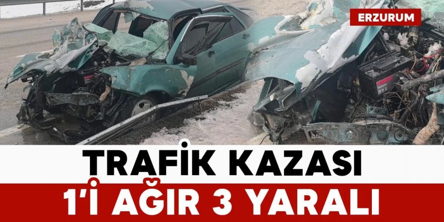 Erzurum-Pasinler yolunda meydana gelen kazada 3 kişi yaralandı