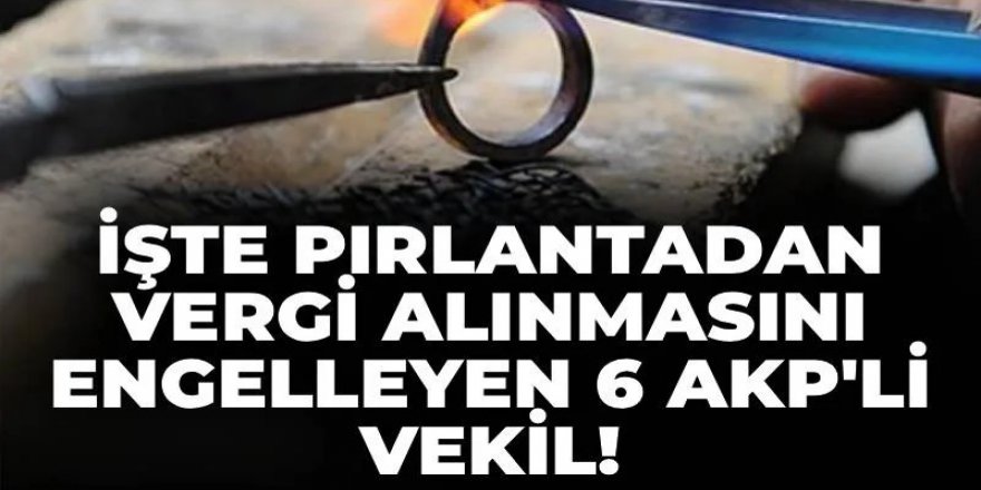 İşte pırlantadan vergi alınmasını engelleyen 6 AKP'li vekil!