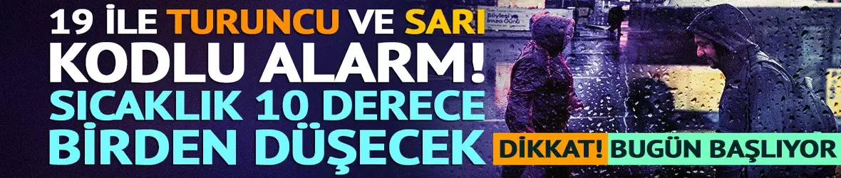 19 ile turuncu ve sarı kodlu alarm!