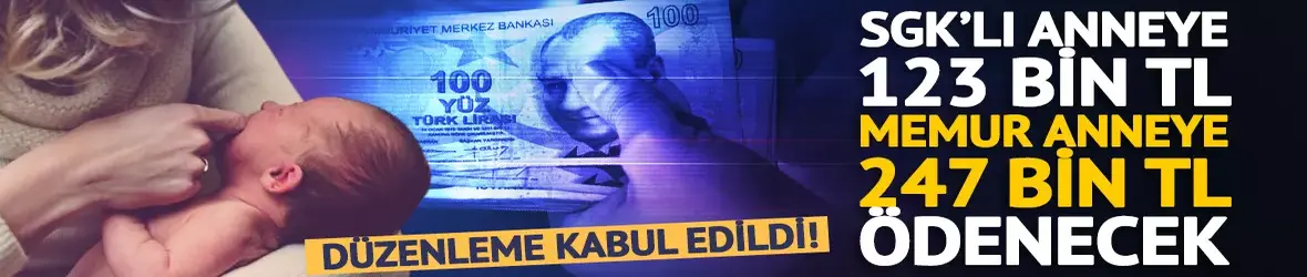 Doğum sonrası SGK'lı anneye 123 bin TL, memur anneye 247 bin TL!