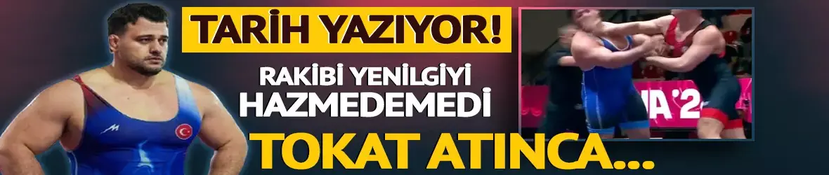 Rıza Kayaalp tarih yazıyor! Rakibi yenilgiyi hazmedemedi, tokat attı