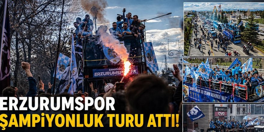 Erzurumspor FK şampiyonluğunu taraftarlarıyla kutluyor!