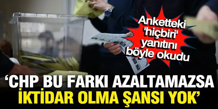 Son anket sonucunda 10 puanlık fark: "CHP bunu azaltmazsa seçimi kazanamaz"