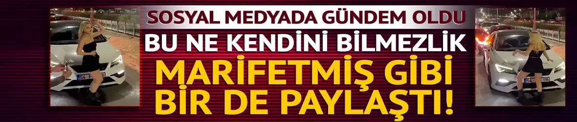 Bu ne kendini bilmezlik! Trafiği durdurup aracın önünde dans etti
