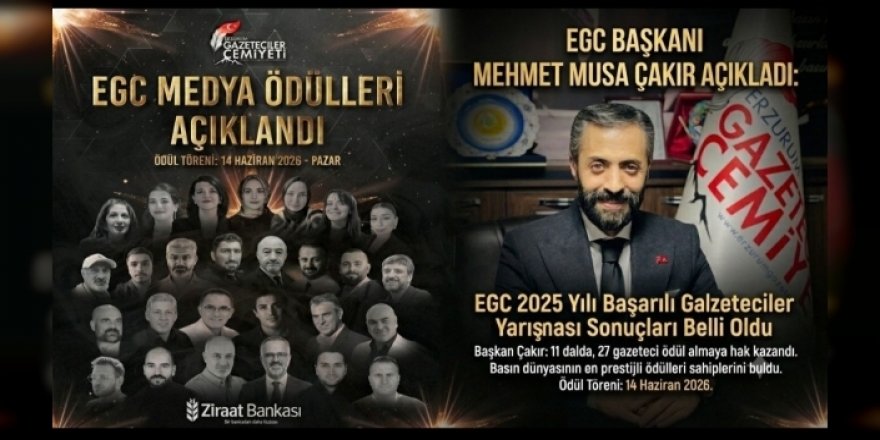EGC'nin ödülleri açıklandı...1 dalda 27 gazeteci ödül aldı...