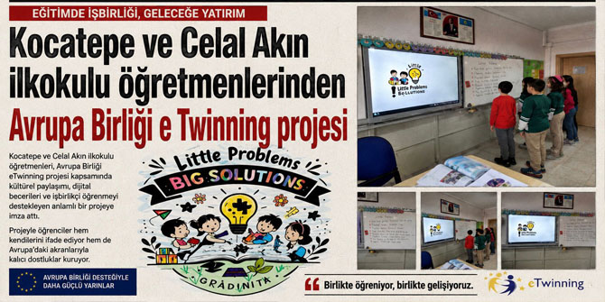 Kocatepe ve Celal Akın ilkokulu ögretmenlerinden Avrupa Birliği e Twinnig projesi