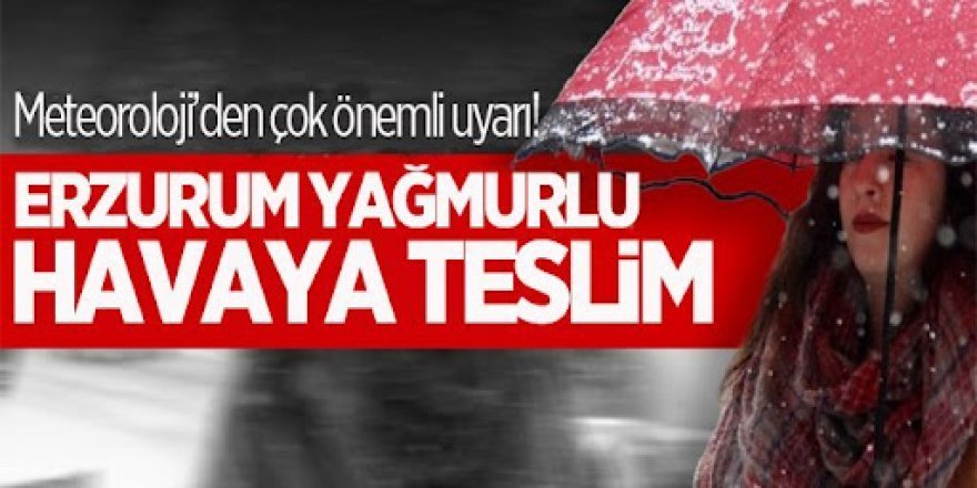 Meteorolojiden Erzurum'a yağış uyarısı