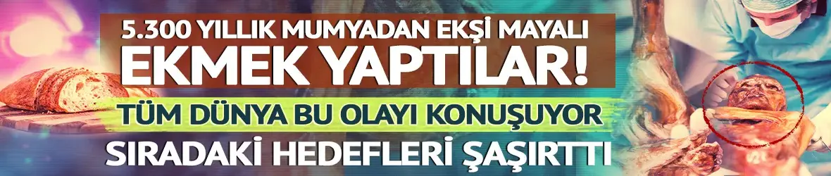 Bilim insanları 5.300 yıllık mumyadan ekşi mayalı ekmek yaptı!