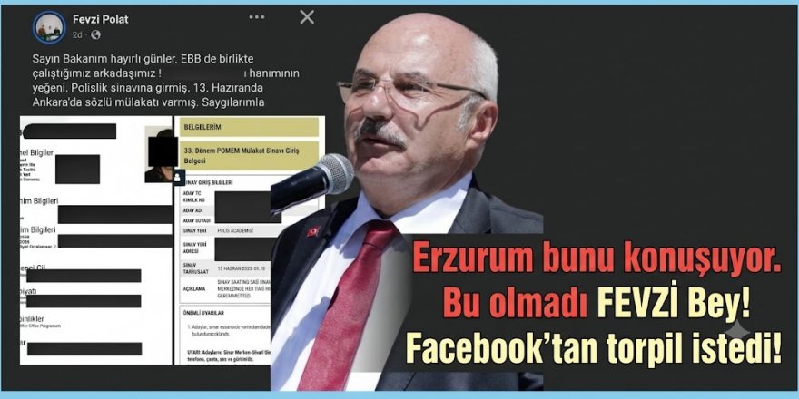 Bu olmadı FEVZİ Bey! Facebook’tan torpil istedi!