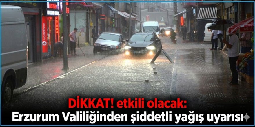 Erzurum Valiliğinden yağış uyarısı