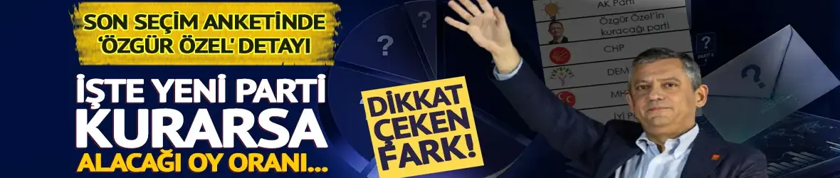 Son seçim anketinde 'Özgür Özel' detayı! Yeni parti kurarsa alacağı oy oranı...