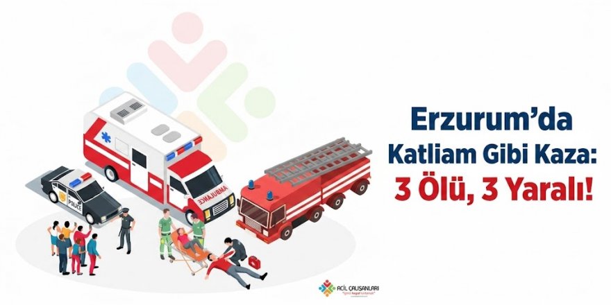 Erzurum’da Katliam Gibi Kaza: 3 Ölü, 3 Yaralı!