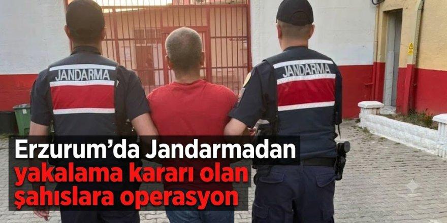 Erzurum'da Jandarmadan yakalama kararı olan şahıslara operasyon
