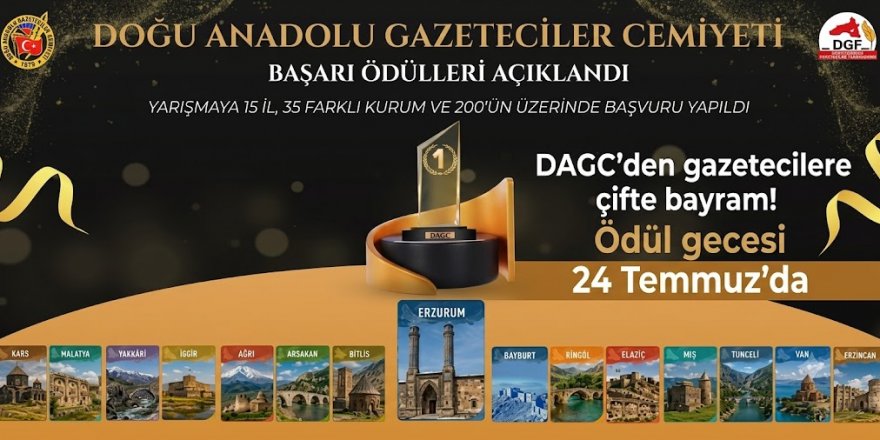 DAGC'den gazetecilere çifte bayram! Ödül gecesi 24 Temmuz'da