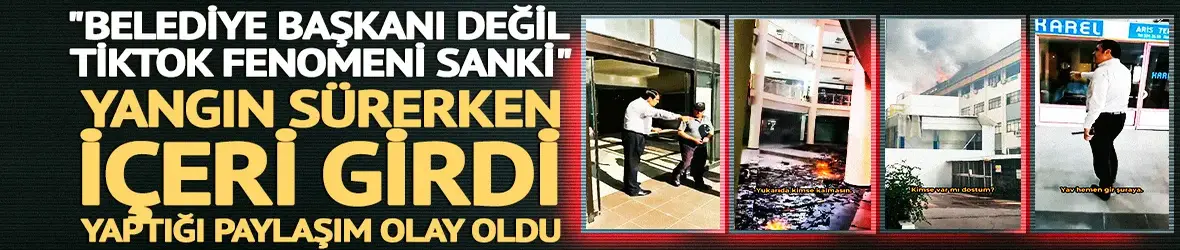 Yangına gitti, video paylaştı!
