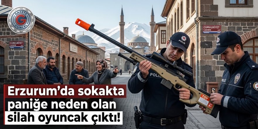 Erzurum'da sokakta paniğe neden olan silah oyuncak çıktı!