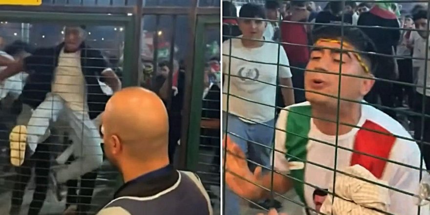 Stadyum girişinde skandal görüntü! Polise tükürdüler