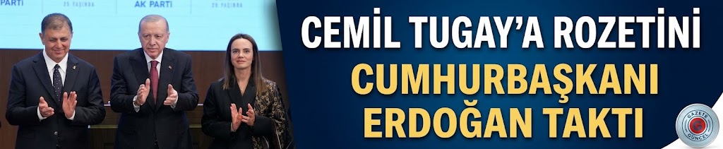 İzmir AK Parti'ye geçti! Cemil Tugay'a rozetini Cumhurbaşkanı Erdoğan taktı