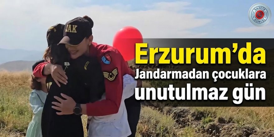 Erzurum'da Jandarmadan çocuklara unutulmaz gün