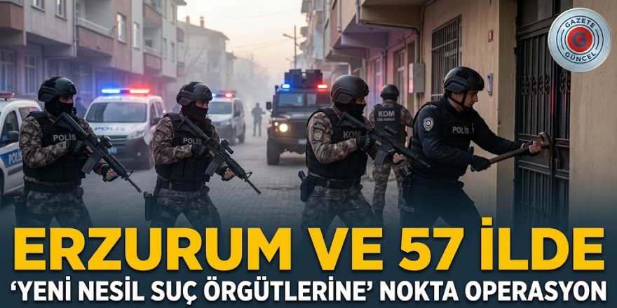 Erzurum ve 57 ilde 'Yeni Nesil Suç Örgütlerine' nokta operasyon