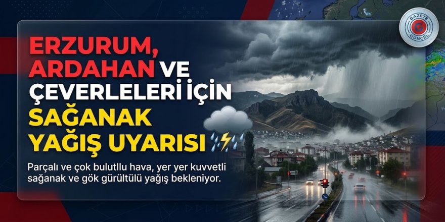 Erzurum, Ardahan ve çevreleri için sağanak yağış uyarısı