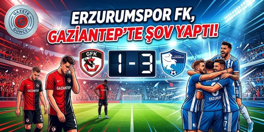 Erzurumspor FK, Gaziantep'te şov yaptı: 1- 3