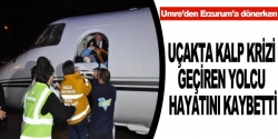 Uçakta kalp krizi geçiren yolcu hayatını kaybatti