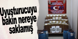 Erzurum'da peynir bidonunda uyuşturucu