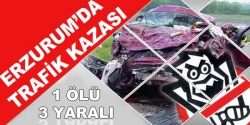 Çat'ta trafik kazası:1 ölü 3 yaralı