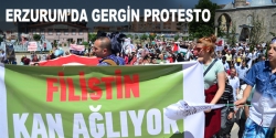 Erzurum'da İsrail protestosu!