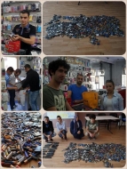 Erzurum'da gençler atık pil topladı