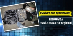 Erzurum'da 76 kilo esrar ele geçirildi