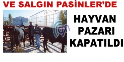 Pasinler'de hayvan pazarı kapatıldı