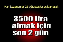 3500 lira teşvik için