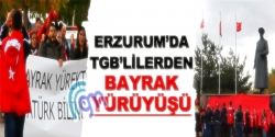 Erzurum'da Bayrak yürüyüşü