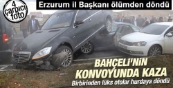 Bahçeli'nin konvoyunda kaza