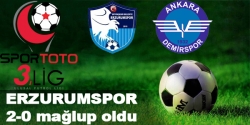 ERZURUMSPOR 2-0 mağlup oldu