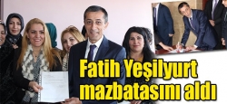 Yeşilyurt mazbatasını aldı