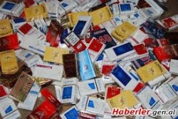 Pasinler'de 30 bin paket kaçak sigara