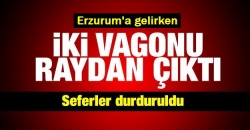 İki vagonu raydan çıktı