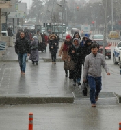 Erzurum'a beklenen kar geldi