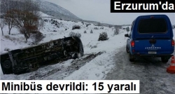 Minibüs devrildi: 15 yaralı!