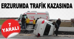 Erzurum'da iki otomobil çarpıştı: 7 yaralı