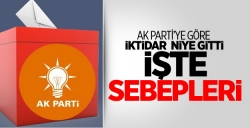 AK Parti'ye Göre Oy Kaybının Nedenleri!