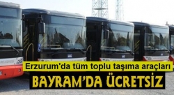 Bayramda toplu taşıma ücretsiz!