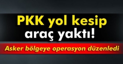 Erzurum'da PKK 3 tırı ateşe verdi