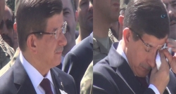 Davutoğlu şehitleri gözyaşlarıyla uğurladı